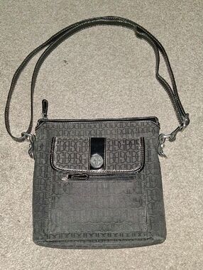 Gray Patterned Crossbody Shoulder Bag - Unbranded